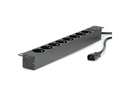 ROLINE PDU pour armoire, 8 prises, 45°, 16A, FR/BE, noir, IEC320 C14 M 2 m