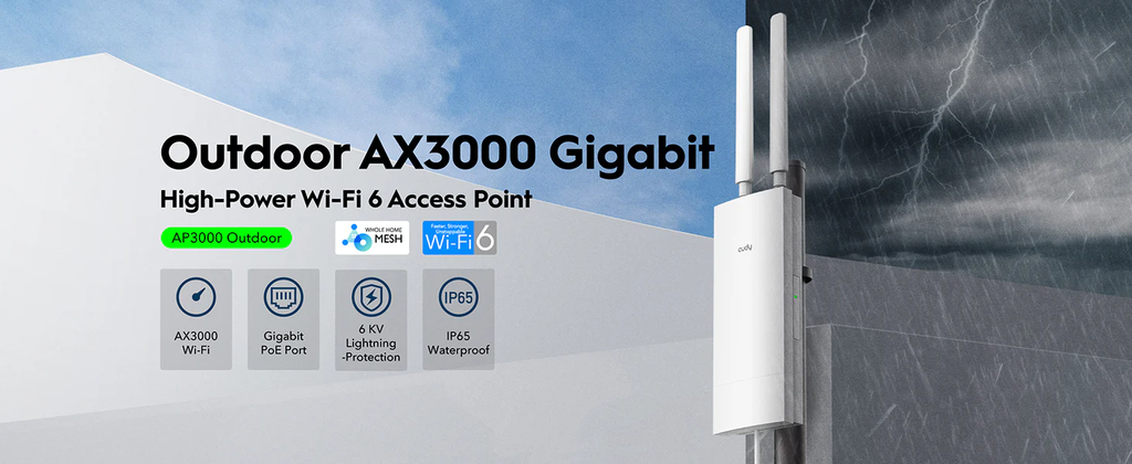 Cudy AP3000 Outdoor Point d'accès extérieur WiFi 6 2,5G haute puissance AX3000