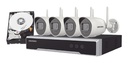 HIKVISION Wi-Fi IP-kit 4 Bullet-camera's 4MP 2,8 mm IR 30 m + 1 NVR Wi-Fi 8 kanalen + 1 harde schijf 2 TB