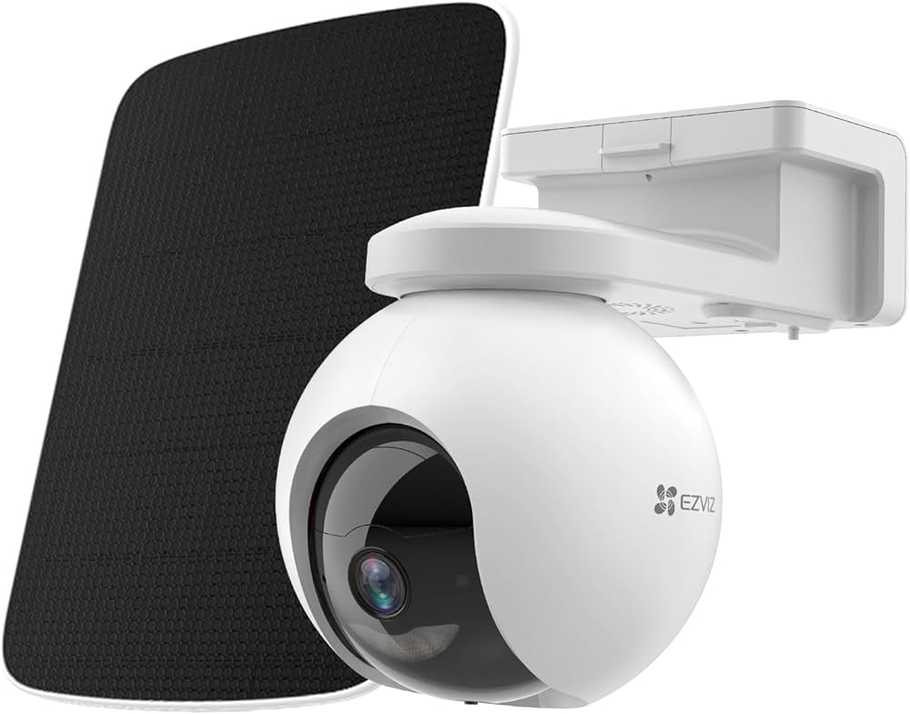 Caméra Wi-Fi panoramique et inclinable alimentée par batterie Ezviz HB8-KIT avec panneau solaire 6,18 W