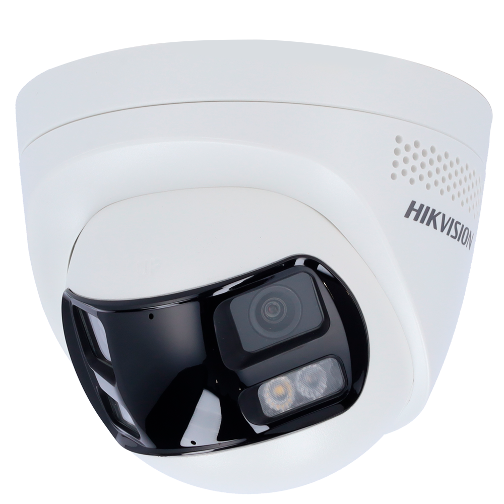 HIKVISION DS-2CD1383G2P-LIUF/SL (2 mm) 8 megapixel IP-torencamera - Dubbele 2 mm panoramische lens 30 m hybride verlichting | Afschrikkende sirene en flitslicht Bewegingsdetectie 2.0 MicroSD Ingebouwde microfoon en luidspreker: PoE: IP67