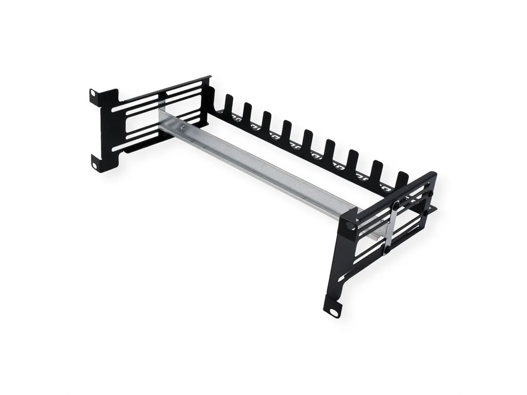 Roline 19&quot; Support Frame for DIN Rail-Mounted Devices, 3U, with Cable Management, black