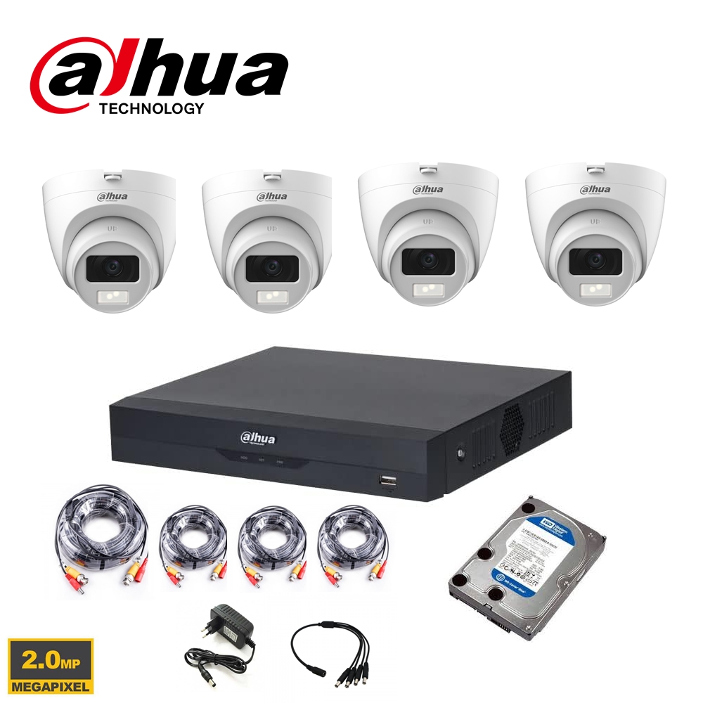 DAHUA 4CH KIT CCTV HDCVI 2MP  DVR 4CH &amp; 4X Camera Indoor/Outdoor 2MP - HD 1TB