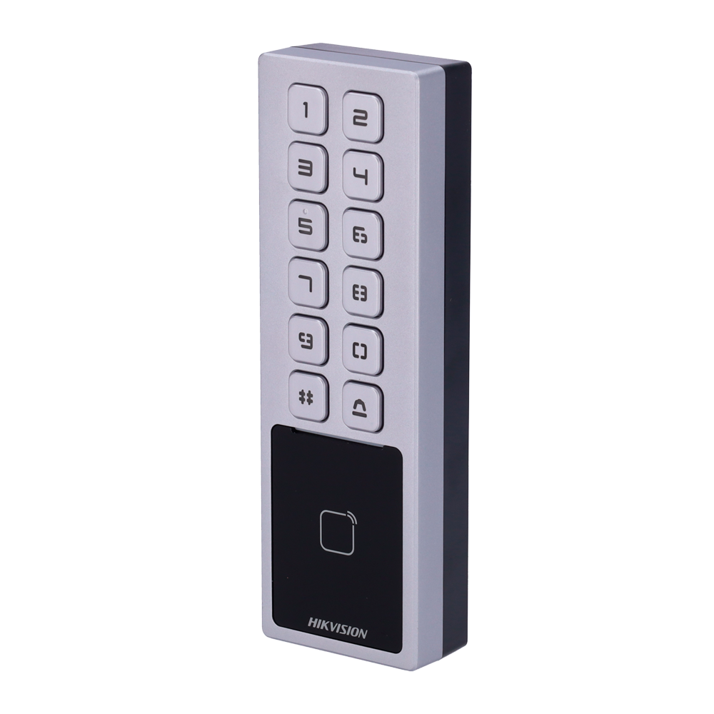 DS-K1T805MBWX Toegangscontrole Standalone MF-kaart en PIN | IP65 en IK08 iVMS-4200 | Hik-Connect