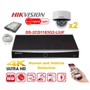 HIKVISION Camera Kit Smart Hybrid G2 Series  2x IP Camera  Dome 8MP -   NVR 4xChannel - Hard Disk 2Tb Extensible To Max 4x IP Camera 