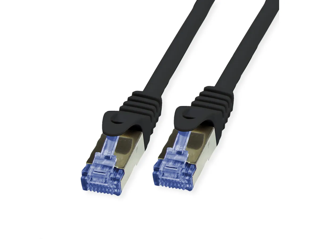 Buiten S/FTP patchkabel (20-30-50m) Cat.6A/Klasse EA, massief, TPE, LSOH, zwart