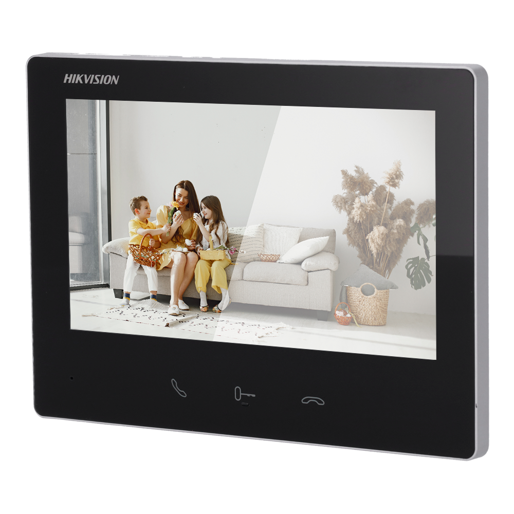 Hikvision DS-KH7300EY-TE2(BK) Video-deurintercommonitor 7&quot; TFT-scherm 2 HD-draden,  Zwarte kleur