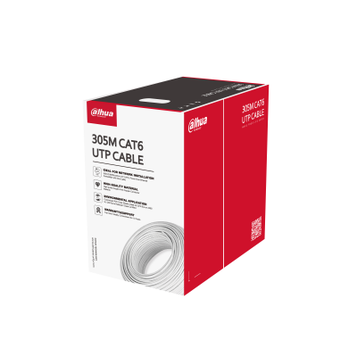 [PFM923I-6UN-C] Dahua PFM923I-6UN-C 305m UTP CAT6 LSZH - Hoogzuiver koper; Halogeenvrij Gecertificeerde vlamvertrager klasse CE CPR Eca - Witte mantel