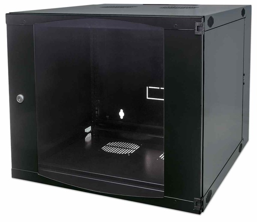 [713887]  19&quot; wandkast, 15U, flatpack 725 (h) x 540 (b) x 600 (d) mm, zwarte dubbele sectie