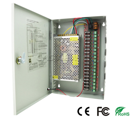 [PD250W-18-12V-UPS] PD250W-18-12V-UPS Stroomverdeelkast - 18 uitgangen - 12V-20A - 250W