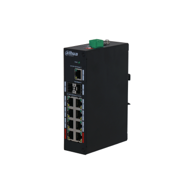 [PFS3211-8GT-120-V2] Dahua DH-PFS3211-8GT-120-V2 Unmanaged Switch PoE DIN Rail - 8 Gigabit PoE + 2 Gigabit SFP + 1 Gigabit RJ45. - 120W