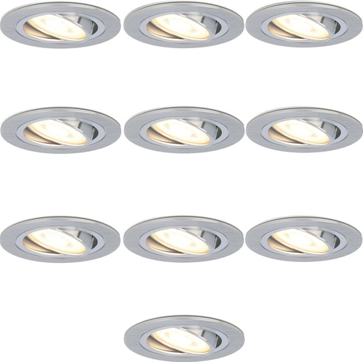 Lot de 10 spots LED encastrables dimmables VT-782 Aluminium GU10 6Watt inclinables