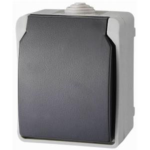 [ELMX-38260] ELIX Prise bipolaire + Terre - 230V~ 16A - Baby Safe - IP44 - Gris - Apparent