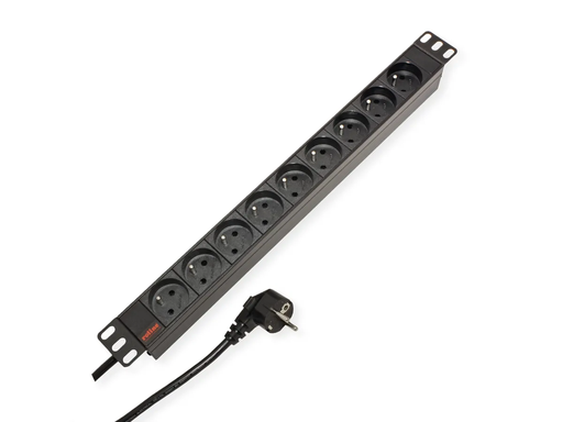 [19.07.1624] ROLINE PDU for Cabinet, 9x socket, 45°, 16A,  FR/BE, black, 2.0 m