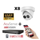 [IPACS-G2IR-6M-8T] Hikvision IP-Kit 8x Camera 6MP IR / Acusense G2 Serie - 8x DS-2CD2363G2-IU Audio Turret Camera - recorder NVR 8-kanaals DS-7608NXI-K1/8P - 6TB harde schijf geïnstalleerd