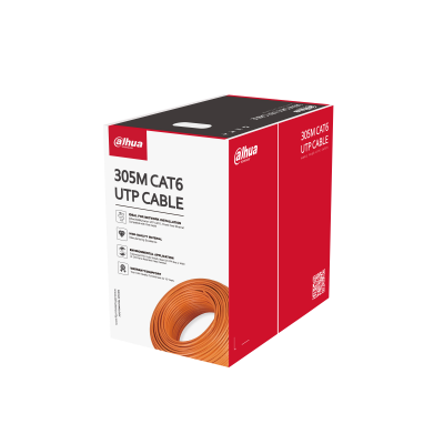 [PFM920I-6UN-C] Dahua PFM920I-6UN-C UTP CAT6 - Zuiver koperen kabel (oranje) - Gecertificeerde vlamvertrager klasse CE CPR Eca