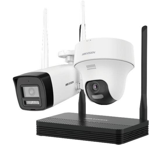 [NKS424W02H] HIKVISION NKS424W02H Wi-Fi IP-kit 4MP H.265 Eén bullet + één torentje WiFi NVS-kit - Micro SD optioneel