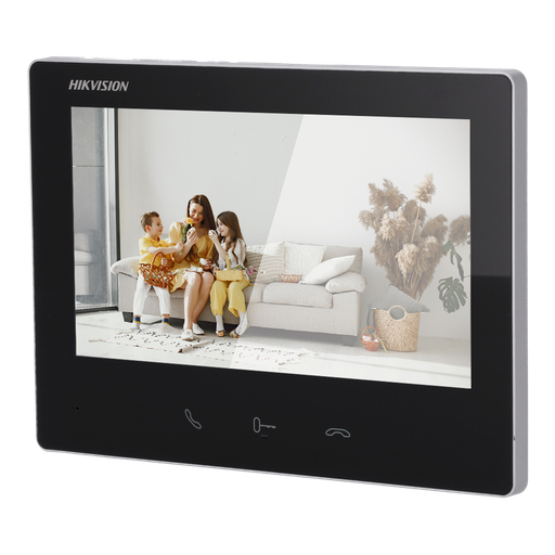 [DS-KH7300EY-WTE2(BK)] Hikvision DS-KH7300EY-WTE2(BK) Moniteur d'interphone vidéo 7" TFT 2 fils HD, Wi-Fi, couleur noire
