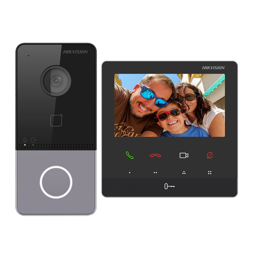 [DS-KIS606-P] Hikvision DS-KIS606-P IP Video Intercom Kit Kit 1x belknop Opbouwmontage - 4,3-inch kleurrijk touchscreen Wifi-scherm WIFI