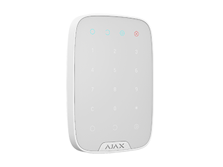 [38253.83.WH1] Ajax KeyPad Plus, Clavier tactile sans fil avec lecteur RFID, Blanc, Battery: 4xAA batteries, Dimensions 165x113x20mm