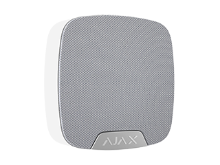 [38111.11.WH1] Ajax HomeSiren, Wireless indoor siren, white, Sound volume level Adjustable, 81-105 dB at a distance of 1 m, 2x CR123A batteries