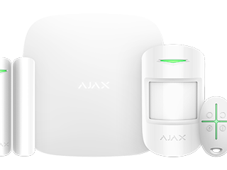 [38168.56.WH1] Ajax StarterKit-W . The kit consists of the Hub, MotionProtect detector, DoorProtect and SpaceControl key fob.