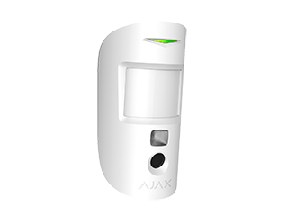[38190.23.WH1] Ajax MotionCam, Motion detector with a photo camera, white. PIR detection up to 12 m, Pet immunity up to 20 kg, CR123A (x2) use with Hub 2.